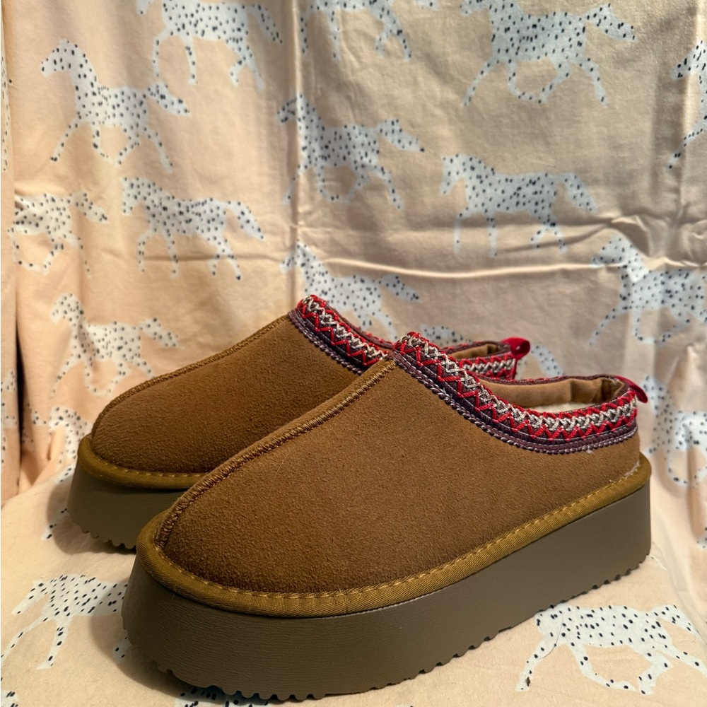 Brown Slip-On Platforms
